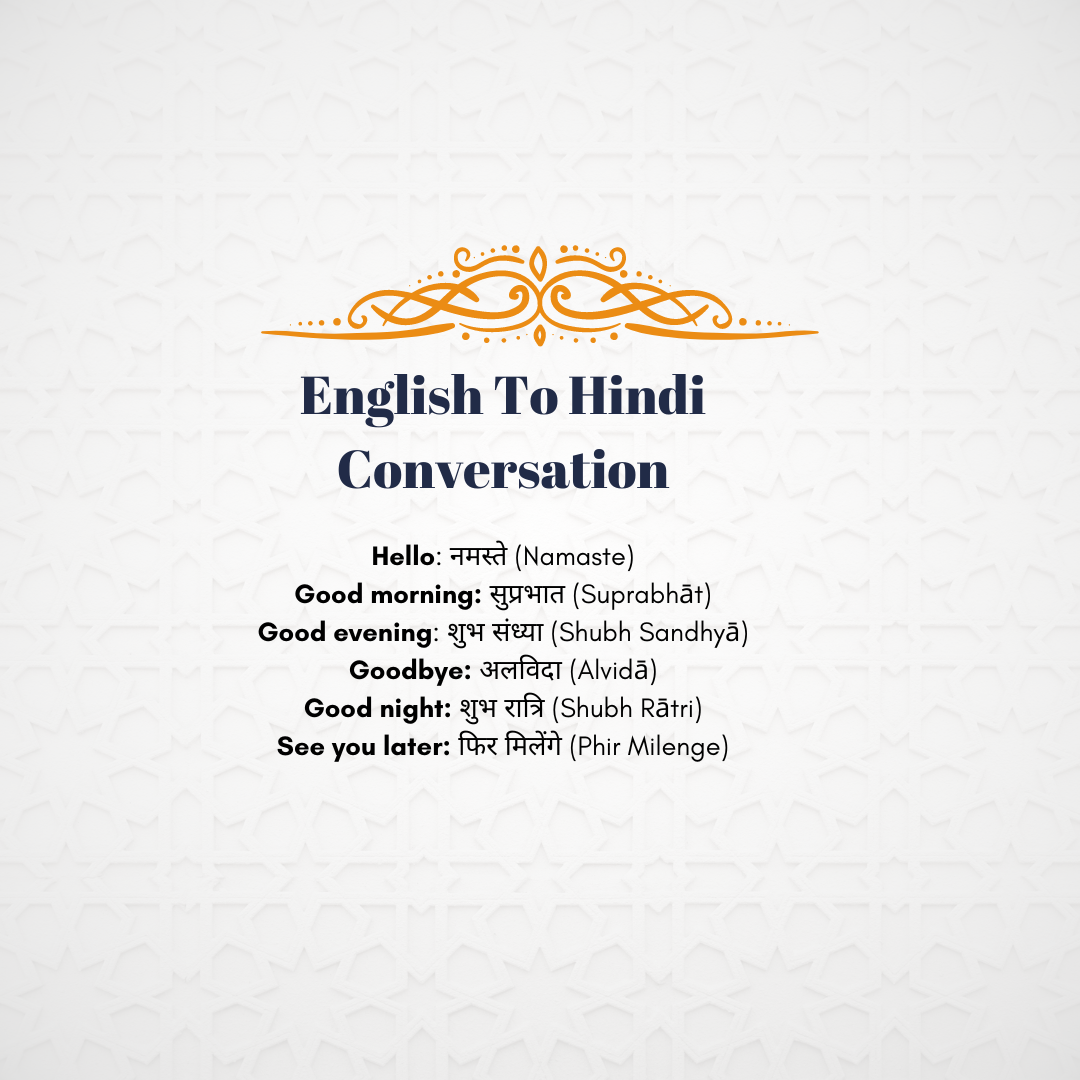 Basic English to Hindi Conversation Ideas